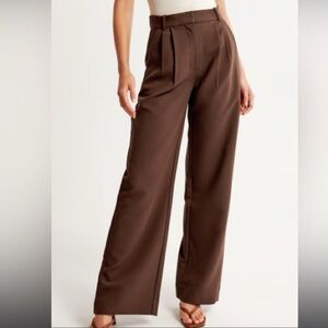 Abercrombie & Fitch Brown Sloane Wide-Leg Pants